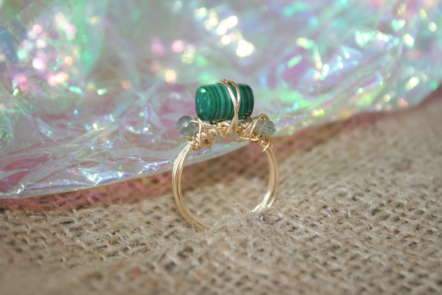 EASY STREET - MALACHITE & LABRADORITE RING